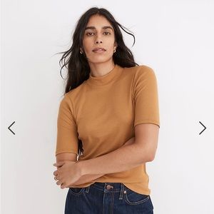 Madewell drapery rib mock neck tee